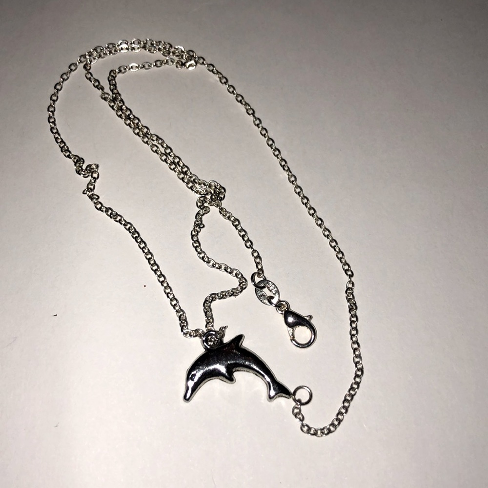 Silver necklace with Dolphins pendant